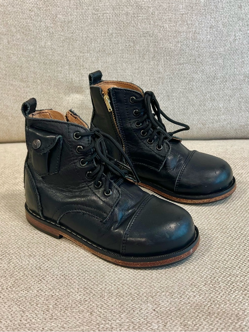 Mikoleon Heirloom Luxe Size 26 (9.5US) Full-Grain Leather YKK Zipper Boots Black